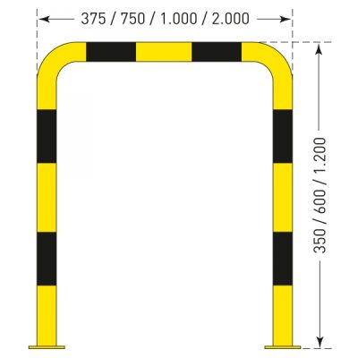 1,200 X 1,000mm - Yellow/Black Protection Guard - Indoor Use - Image 3