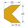 TRAFFIC-LINE EDGE PROTECTION - 1,000mm LENGTHS - SELF ADHESIVE - TRAPEZE 40/35 - YELLOW/BLACK - Image 2