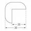 TRAFFIC-LINE Edge Protection - RIGHT-ANGLE 30/30 - Self-Adhesive 1,000mm Lengths - White - Image 2