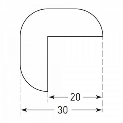 TRAFFIC-LINE Edge Protection - RIGHT-ANGLE 30/30 - Self-Adhesive 1,000mm Lengths - White - Image 2