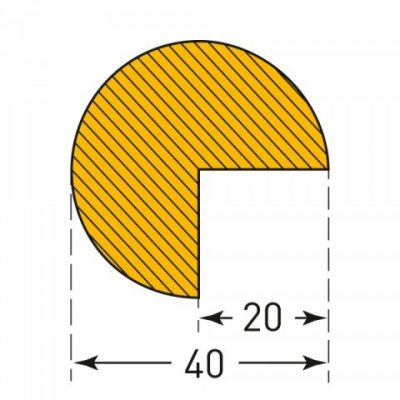 TRAFFIC-LINE Edge Protection - SEMI-CIRCULAR 40/40 - Magnetic 1,000mm Lengths - Yellow/Black - Image 2