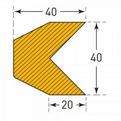 TRAFFIC-LINE Edge Protection - TRAPEZE 40/40 - Magnetic 1,000mm Lengths - Yellow/Black - Image 2