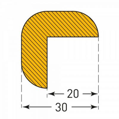 TRAFFIC-LINE Edge Protection - RIGHT-ANGLE 30/30 - Magnetic 1,000mm Lengths - Yellow/Black - Image 2
