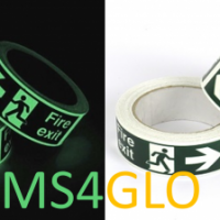 MS4GLO glow in the dark Fire Exit Tape– Left 40mm x10m