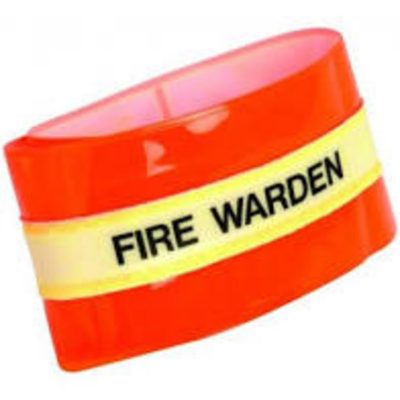 Glow in the Dark Safety Armbands FIRE WARDEN/RED