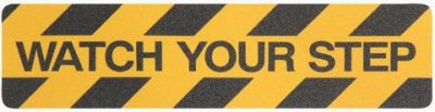 MS4 Floor Commercial Grade Anti Slip WATCH YOUR STEP Stair Treads 150mm x 610mm - Image 2