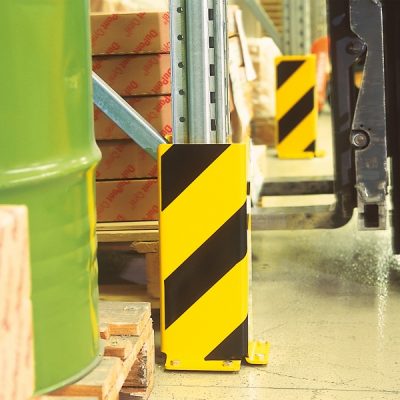 BLACK BULL Pallet Rack End Frame Protectors - Right-Angle Profile - 400mmH - 5mm Gauge - Yellow/Black - Image 3