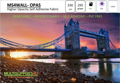 1067mm x 30m MS4WALL Opaque Solvent Self adhesive repositionable Fabric Pvc free