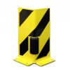 BLACK BULL Pallet Rack End Frame Protectors with Guide Roller - Right-Angle Profile - 400mmH - 6mm Gauge - Yellow/Black