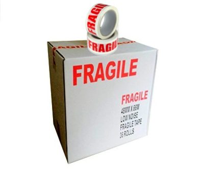 Fragile Packing Tape (48mm x 66M) 36 Rolls  Low Noise