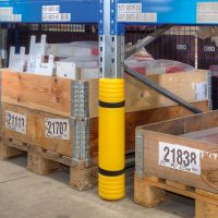 Traffic Line Pallet Racking Protector - Plastic - Size 550H x 162W x 120D mm Channel - Yellow