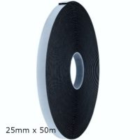 25mm x 50m Double Sided Polyethylene Black Foam Tape 0.8mm thick MS4 Mount