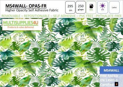 1372mm x 30m MS4WALL Opaque Solvent Self adhesive repositionable Fabric Pvc free Fire rated - Image 2