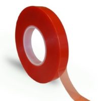 19mm x 50m Double sided Polyester Transparent Tape 23 micron with a red filmic liner