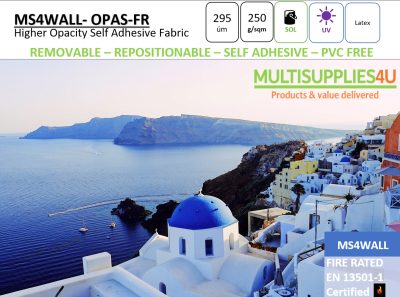 1372mm x 30m MS4WALL Opaque Solvent Self adhesive repositionable Fabric Pvc free Fire rated - Image 4