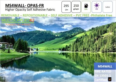 1372mm x 30m MS4WALL Opaque Solvent Self adhesive repositionable Fabric Pvc free Fire rated