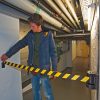 TRAFFIC-LINE Wall Mounted Belt Barrier - Case Black - 3m Yellow/Black Belt - Image 3