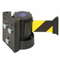 TRAFFIC-LINE Magnetic Wall Mounted Belt Barrier - Case Black - 3m Yellow/Black Belt
