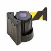 TRAFFIC-LINE Wall Mounted Belt Barrier - Case Black - 3m Yellow/Black Belt