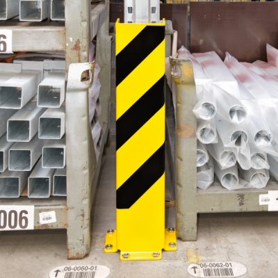 BLACK BULL Pallet Rack End Frame Protectors - 'U' Profile - 800mmH - 6mm Gauge - Yellow/Black - Image 4