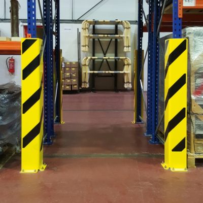BLACK BULL Heavy Duty Column/Corner Protectors - Right-Angle Profile - 1,200mmH - 6mm Gauge - Yellow/Black