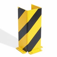 BLACK BULL Pallet Rack End Frame Protectors - 'U' Profile - 800mmH - 6mm Gauge - Yellow/Black