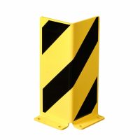 BLACK BULL Pallet Rack End Frame Protectors - Right-Angle Profile - 400mmH - 6mm Gauge - Yellow/Black