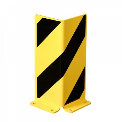 BLACK BULL Pallet Rack End Frame Protectors - Right-Angle Profile - 400mmH - 6mm Gauge - Yellow/Black