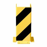 BLACK BULL Pallet Rack End Frame Protectors - 'U' Profile - 400mmH - 5mm Gauge - Yellow/Black
