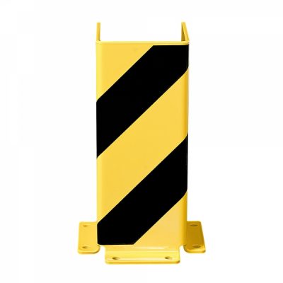 BLACK BULL Pallet Rack End Frame Protectors - 'U' Profile - 400mmH - 5mm Gauge - Yellow/Black