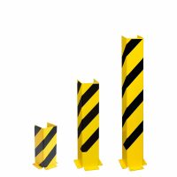 BLACK BULL Pallet Rack End Frame Protectors - 'U' Profile - 400mmH - 6mm Gauge - Yellow/Black