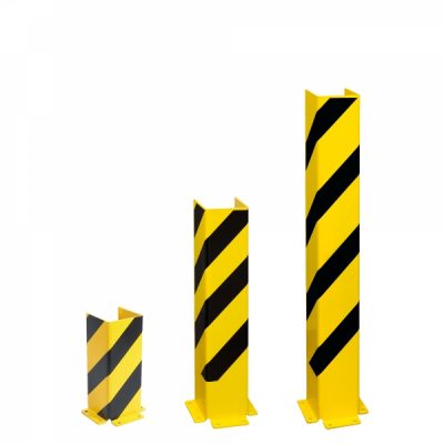 BLACK BULL Pallet Rack End Frame Protectors - 'U' Profile - 800mmH - 6mm Gauge - Yellow/Black - Image 2