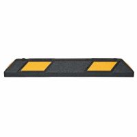 Park-AID Wheel Stop, 900 mm, black with yellow reflective panels, fixing bolts included