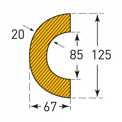 TRAFFIC-LINE Pipe Protection - CURVATURE 85 - Self-Adhesive 1,000mm Lengths - Yellow/Black - Image 4