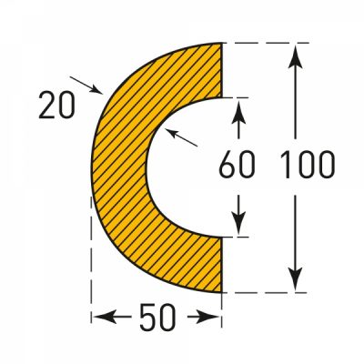TRAFFIC-LINE Pipe Protection - CURVATURE 60 - Self-Adhesive 1,000mm Lengths - Yellow/Black - Image 4