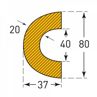 TRAFFIC-LINE Pipe Protection - CURVATURE 40 - Self-Adhesive 1,000mm Lengths - Yellow/Black - Image 4