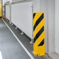 BLACK BULL Heavy Duty Column/Corner Protectors - Right-Angle Profile - 800mmH - 6mm Gauge - Yellow/Black