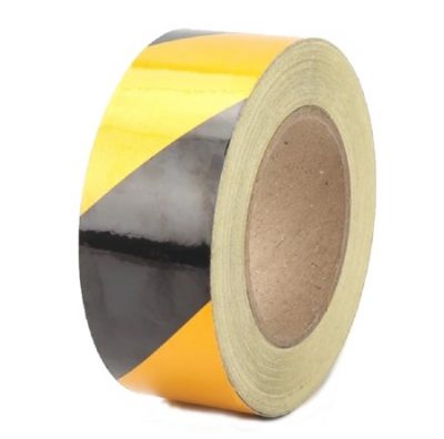 Reflective tape Black & Yellow 100mm x 25m - Image 3