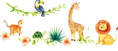 Extra-large Jungle Animals Kids Bedroom Nursery Wall Stickers - Image 2