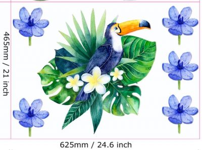 Watercolour Jungle Bird Wall Art Decal Composition Safari Animals Wall Stickers - Image 2