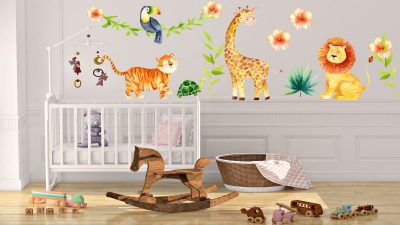 Extra-large Jungle Animals Kids Bedroom Nursery Wall Stickers - Image 13
