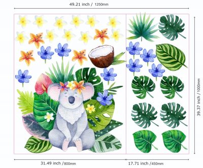Watercolour Extra large koala Jungle Composition set Safari Wall Nursery Decor