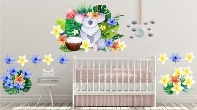 Watercolour Extra large koala Jungle Composition set Safari Wall Nursery Decor - Image 2