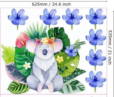Watercolour koala Wall Art Decal Composition Safari Animals Wall Stickers - Image 2