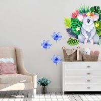 Watercolour koala Wall Art Decal Composition Safari Animals Wall Stickers