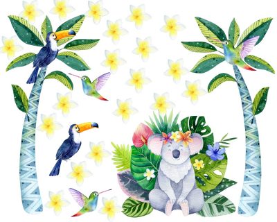 Watercolour koala Jungle Composition set Safari Wall Nursery Decor - Image 4