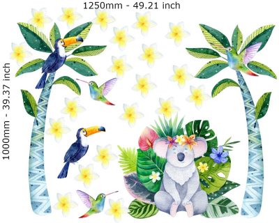 Watercolour koala Jungle Composition set Safari Wall Nursery Decor - Image 2
