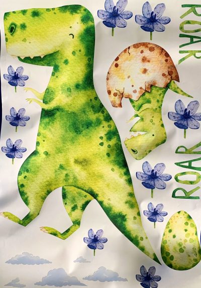 Watercolour Large Dino Wall Decals - Nursery T-rex Wall Stickers - Image 3