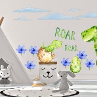 Watercolour Large Dino Wall Decals - Nursery T-rex Wall Stickers