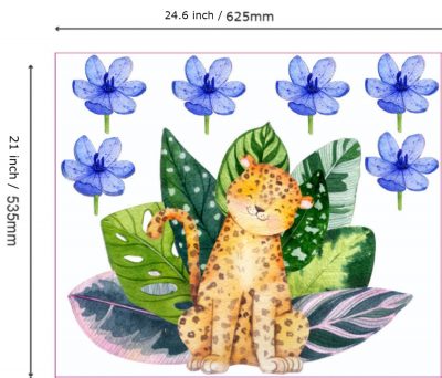 Watercolour Wall Jungle Tiger Composition - Image 2